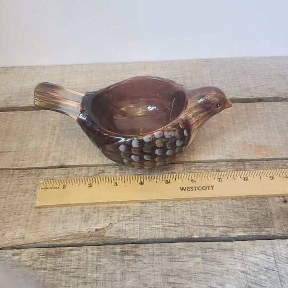 GLAZED PORCELAIN Bird Decorative Bowl Shelf Decor - Picture 6 of 8